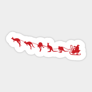 Santa Down Under Kangaroos Sticker